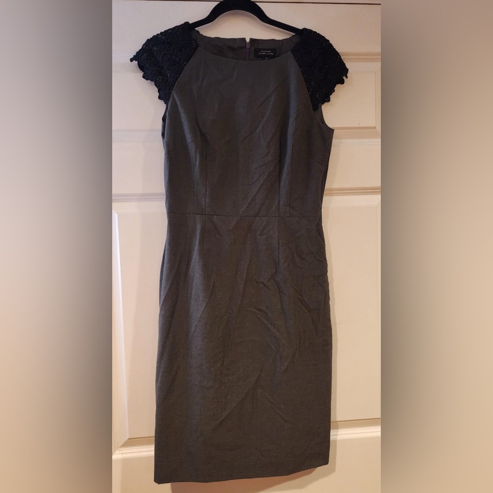 TAHARI Arthur S Levine Grey Sheath Dress